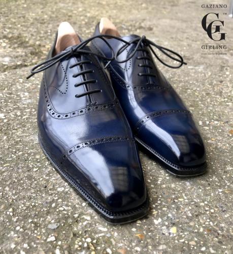 Bespoke Balmoral, Navy Calf with classic square toe