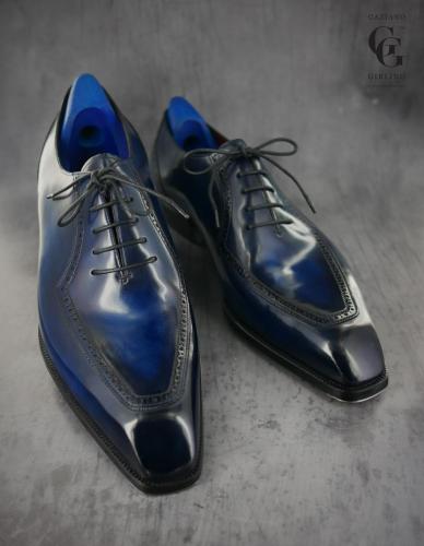 Bespoke Grendon, Sapphire Patina, Deco style toe.