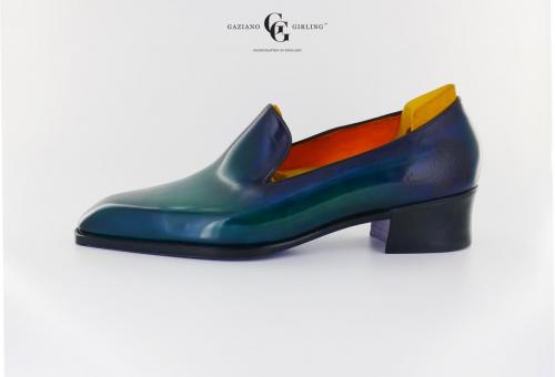 Bespoke Ellington with unique bespoke patina, laser engraved detail and Louis Heel