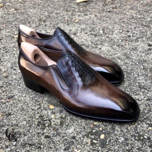 Bespoke Lazyman in criollo patina with classic square toe