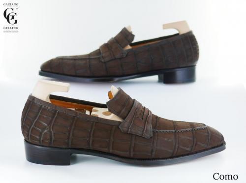Como, Brown Nubuck Alligator 
