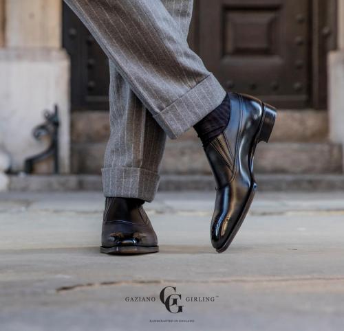 Deco Byron in black calf on Deco square last