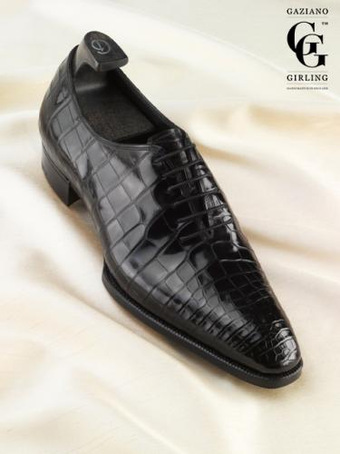 Deco Cooper made in Black Alligator skin on Deco square toe