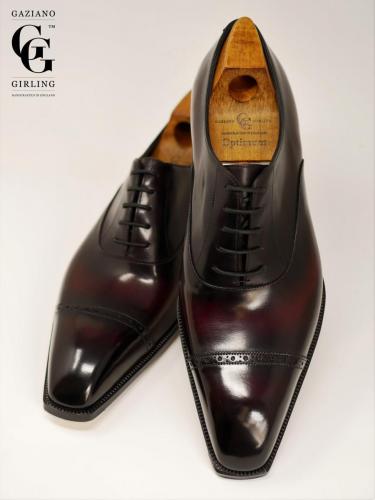 Optimum Cambridge made in Margaux Patina on the Deco square last.