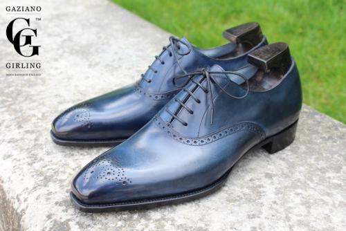 Porter made in Midnight Blue calf on the Deco square toe