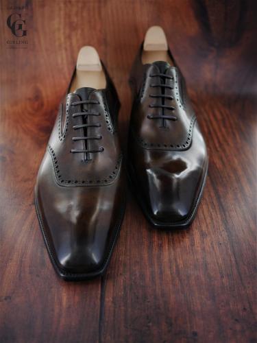 St Andrews, Criollo patina, TG73 last, leather oak bark sole 