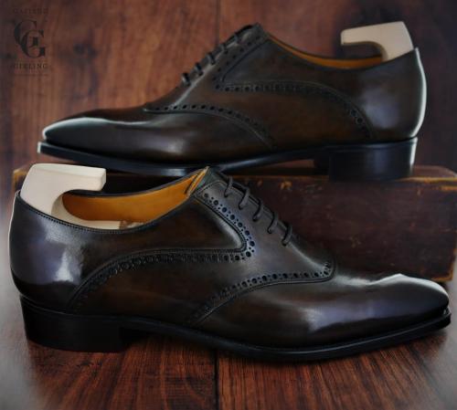 St Andrews, Criollo patina, TG73 last, leather oak bark sole 