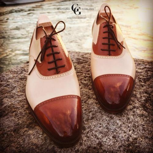 St Ives made in Vintage Cedar and White calf skin on the GG06 last