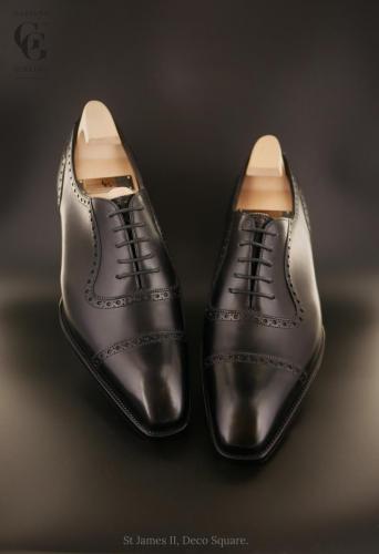 St James 2 Made in Black calf skin on our Deco square toe.