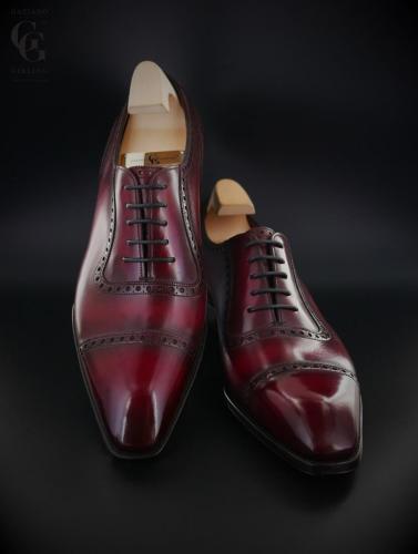 St James 2, coronation red made on our Deco square toe