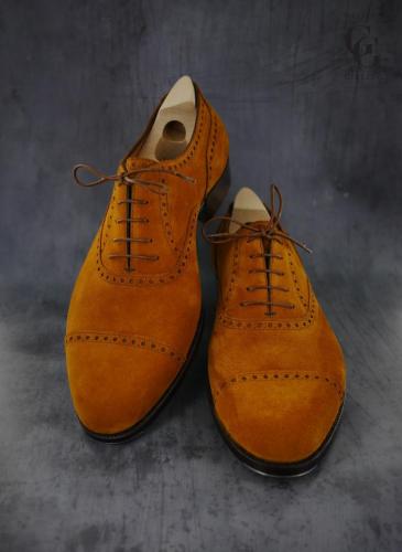 Bespoke Kensington, Tobacco Suede, Classic Almond Round toe